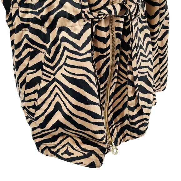 Dana Buchman Tan Animal Print Satin Tie Waist Jacket Women Sz M - Picture 5 of 12